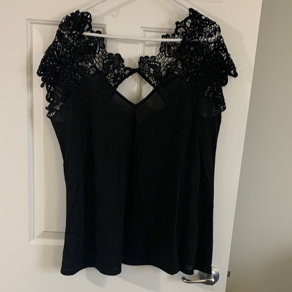 Elegant Black Lace Women's Top